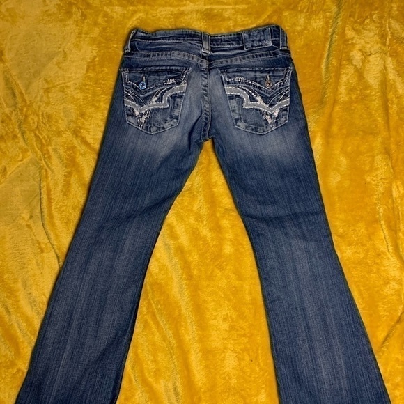 BIG STAR Sweet Bootcut Jeans Women's 26S Blue Low Rise Embroidered Cotton Blend - Picture 5 of 8